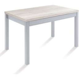El Corte Inglés Mesa extensible con superficie laminada Menta. (70 x 110 x 76 cm) Aluminio / Halifax blanco