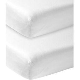 Meyco Juego sábanas bajeras ajustables cuna pack 2 60x120 cm. Blanco niño
