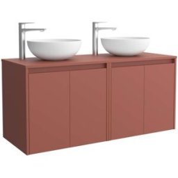 Salgar Mueble de baño con 4 puertas para lavabo de sobre encimera Noja . (140 cm) Rojo Satín