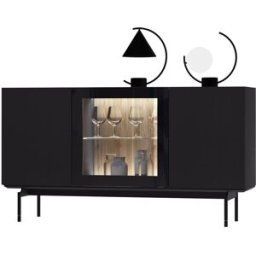 El Corte Inglés Aparador de madera de roble 150 cm Qubic New 2.0 . Negro