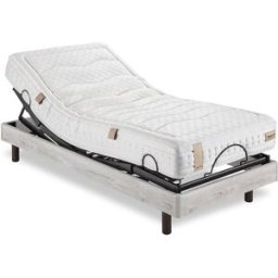 Dunlopillo Conjunto de colchón de visco y base articulada con mando inalámbrico Aran . (Cama 90 x 190 cm) Gris