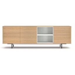 El Corte Inglés Aparador de madera de roble 263,5 cm Moss . Roble claro / Blanco