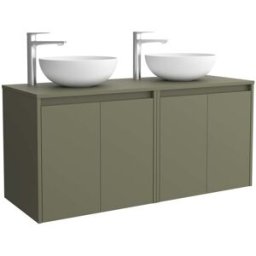 Salgar Mueble de baño con 4 puertas para lavabo de sobre encimera Noja . (120 cm) Verde Satín