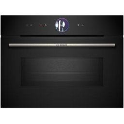 Bosch Horno compacto con microondas, pirolítico - CMG7761B1. Cristal negro