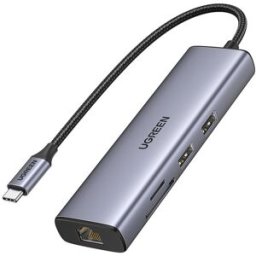 UGREEN Hub USB-C 7 en 1, 100W, HDMI hasta 4K@30Hz. Gris