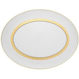 Vista Alegre Fuente Oval Domo Gold . (Pequeña) Oro