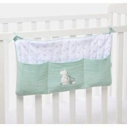 Cotton Juice Baby Home Organizador cuna colección Sésamo bordado Ratoncitos jardineros. (50 X 25 X 0 cm) Verde Mint niño