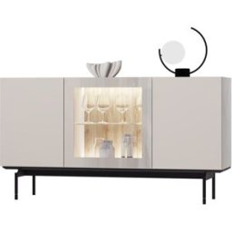 El Corte Inglés Aparador de madera de roble 150 cm Qubic New 2.0 . Gris
