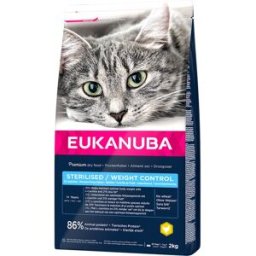 Eukanuba Pienso para gatos adultos esterilizados Weight control pollo y pavo 2 kg. (2 Kg)