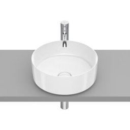 Roca Lavabo redondo sobre encimera de porcelana Round . Blanco
