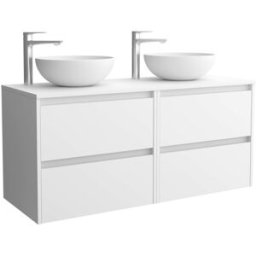 Salgar Mueble de baño con 4 cajones para lavabo de sobre encimera Noja . (120 cm) Blanco Satín