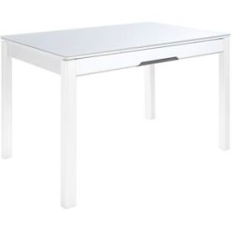 El Corte Inglés Mesa extensible de cristal Freed. (110 cm) Blanco / Blanco