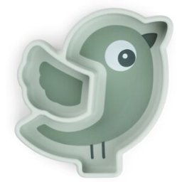 Done by Deer Plato de silicona stick&stay Birdee con ventosa. Verde anticuario niño