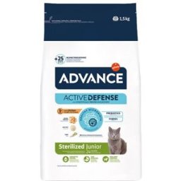 Advance Pienso para gatos jóvenes esterilizados Sterilized junior pollo y arroz 1,5 kg. (1,5 Kg)