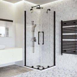 Profiltek Mampara Ducha angular Vanity VY-220 . (De 201 a 220 cm) Negro mate