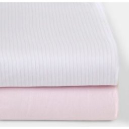 Cotton Juice Baby Home Juego de sábanas bajeras ajustables pack 2 Jersey rayas (disponible en varias medidas). (Cuna) Rosa claro niño