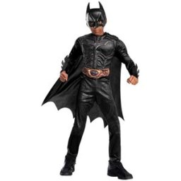 Rubies Disfraz Infantil Warner Bros Batman Black Line Deluxe DC Cómics. (De 7 a 8 años)