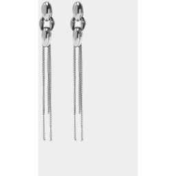 Parfois Pendientes de acero inoxidable largos con cadenas colgantes. Plateado