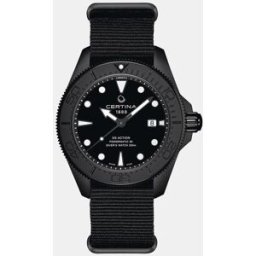 Certina Reloj de hombre DS Action Diver C0326073805100 automático de nailon reclado negro. Negro