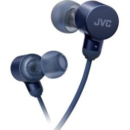 JVC Auriculares de botón HA-FR29UC, Alta Resolucion de sonido y cable con mando a distancia. Azul
