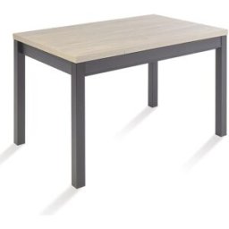 El Corte Inglés Mesa extensible con superficie laminada Menta. (80 x 120 x 76 cm) Grafito / Roble aurora