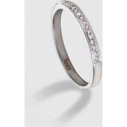 El Corte Inglés Anillo de oro blanco con diamantes. (14) Plata