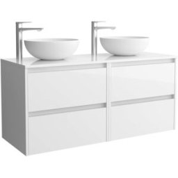 Salgar Mueble de baño con 4 cajones para lavabo de sobre encimera Noja . (140 cm) Blanco gloss