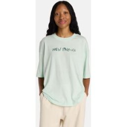 New Balance Camiseta casual de mujer Oversized Visibly Loved . (XS) Verde menta