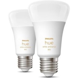 Philips Pack 2 Bombillas HUE White & Ambiance A60 E27 (Reacondicionado Casi a estrenar). Blanco