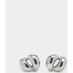 Parfois Pendientes de acero inoxidable de aro efecto doble en liso. Plateado