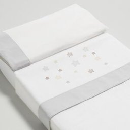 Cotinfant Juego de sábanas 2 piezas para cuna Doco Sleeping Star. (Cuna) Gris niño