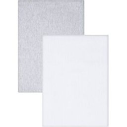 Cotton Juice Baby Home Juego de sábanas Bajeras ajustables pack 2 Jersey (disponible en varias medidas). (Cuna) Gris / Blanco niño