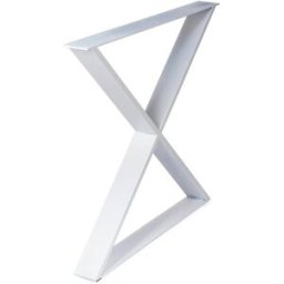 REI Pata Fija Soporte en Aspa Acero Estilo Industrial L para Mesa. Blanco