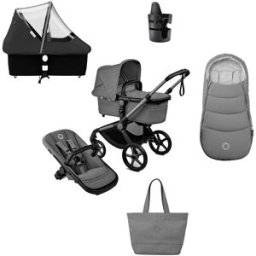 Bugaboo Pack imprescindibles - invierno gris con saco gris Fox 5 Renew. Gris niño
