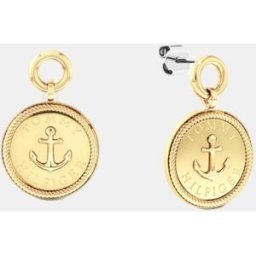 Tommy Hilfiger Pendientes Nautical Charms de acero dorado. Dorado