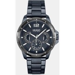 HUGO Reloj de hombre 1530194 multifunción de acero azul. Azul