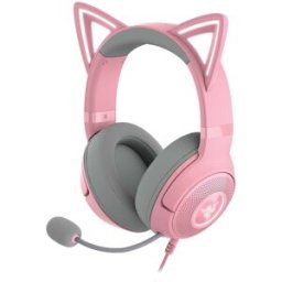 Razer Auriculares Gaming con micrófono y cable Kraken Kitty V2 Quartz. Cuarzo