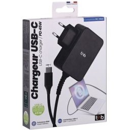TNB Cargador universal USB tipo C T'nB de 45 W. Negro