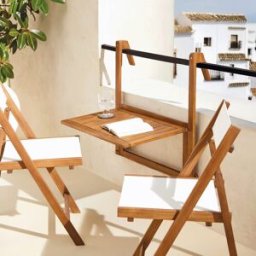 El Corte Inglés Mesa plegable de balcón de madera de acacia Baiona . Natural
