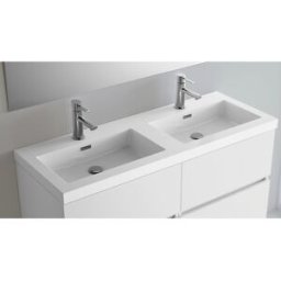 Salgar Lavabo doble para encimera Toscana . (120 cm) Blanco