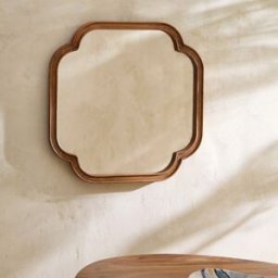 El Corte Inglés Espejo de pared cuadrado de madera de mango Topeka . Natural