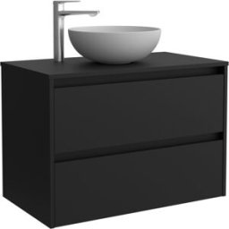 Salgar Mueble de baño con 2 cajones para lavabo de sobre encimera Noja . (100 cm) Negro Satín