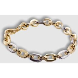 El Corte Inglés Pulsera de oro bicolor eslabones . Oro / Plata