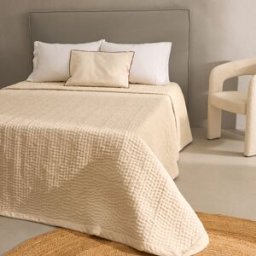 El Corte Inglés Edredón algodón y lino Saori . (Cama 135 cm) Lino