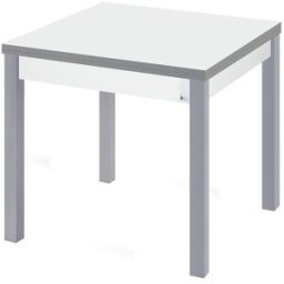 El Corte Inglés Mesa extensible con pata gris Dima. Gris / Blanco