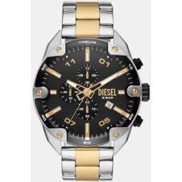 Diesel Reloj de hombre Spiked DZ4627 cronógrafo de acero bicolor. Negro