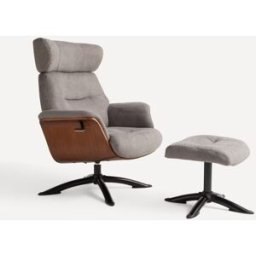 El Corte Inglés Sillón relax manual giratorio con reposapiés Lars . Gris claro