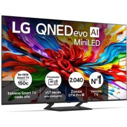 LG TV QNED evo MiniLED AI 139cm (55') 55QNED93A6A, 4K Smart TV (Reacondicionado Grado A). Negro