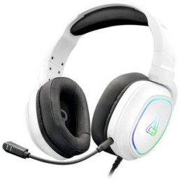 The G-Lab Auriculares con micrófono Gaming Korp Radium con cable, blancos. Blanco
