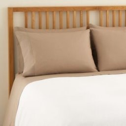 El Corte Inglés Sábana encimera Polialgodón Percal 180 hilos . (Cama 150 cm) Tostado